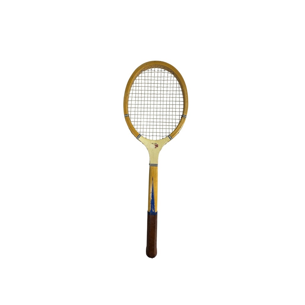 Vintage Wooden Tennis Racquet Decorative Antique Style Wood Racket Est 1904